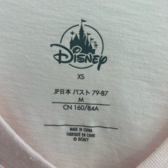 Disney Mickey and Minnie Short Sleeve T-Shirt Size XS Pastel Pink Black Graphic - Picture 2 of 4